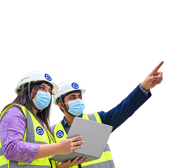 ERI engineers reviewing a project on site